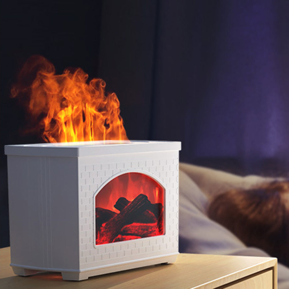 Fireplace-Style Aroma Humidifier for Comfort and Relaxation